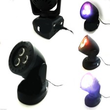 PROIETTORE LED RGB TESTA MOBILE ROTANTE EFFETTI DISCO 3 LED LETTORE MP3 USB TF