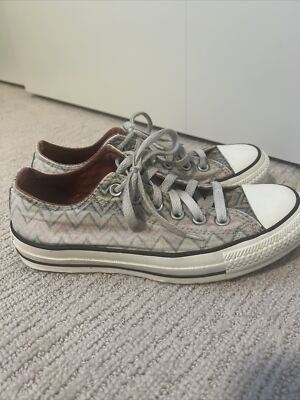 EUC CONVERSE MISSONI All Star Canvas Chuck Taylor Pattern Grey Women Low 