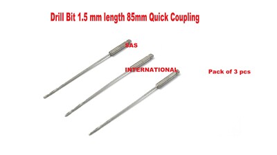 Orthopedic Drill Bit 1.5 mm length 85mm Quick Coupling Human/Veterinary lot of 3