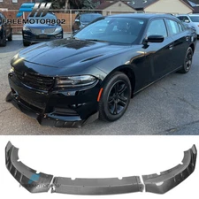 Fits 15-23 Dodge Charger IKON Front Bumper Lip Spoiler Carbon Fiber Print 3PCS