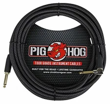 Pig Hog - PCH20BKR - Right-Angle 1/4" to 1/4" Guitar Instrument Cable - 20 ft.