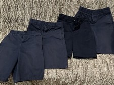 Lot Of 4 French Toast Boy Short Blue Adjustable Waist Size 10 Flat Front Uniform