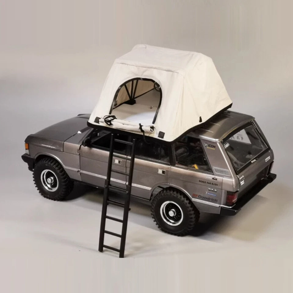 RC Car Simulation Roof Top Tent w/Ladder For 1/8 1/10 SCX10 TRX4 D90 Foldable - Image 2 of 4