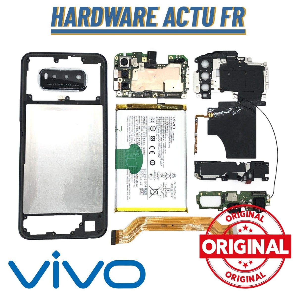 PIÈCES AU CHOIX VIVO Y20I MODEL V2027 NOIR Testé 100