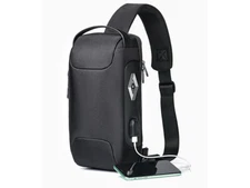 SMT Sling Bag Crossbody Backpack with USB, Shoulder Casual Daypack for Men