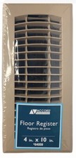 NEW Accord 4" x 10" Floor Register Taupe Finish Resin with Adjustable Damper