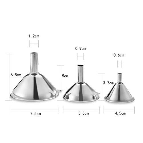 6 Pcs Stainless Steel Kitchen Funnels Set for Filling Bottles Flask Cooking - Picture 5 of 7