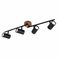 Briloner Spotleuchte, Schwarz, Mit Holz Exkl. 4Xgu10 Wandspot Wandleuchte Lampe