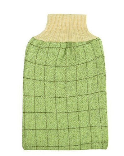 Guanti esfolianti double face in tessuto arruffato schiena loofah scrubber - Foto 18 di 19