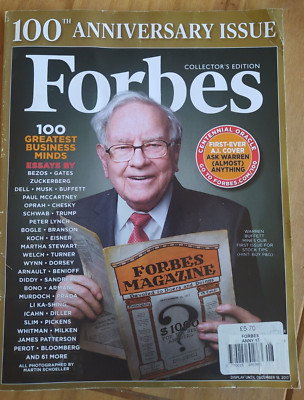 Forbes Magazine September 28 2017  - 100th Anniversary Warren Buffett