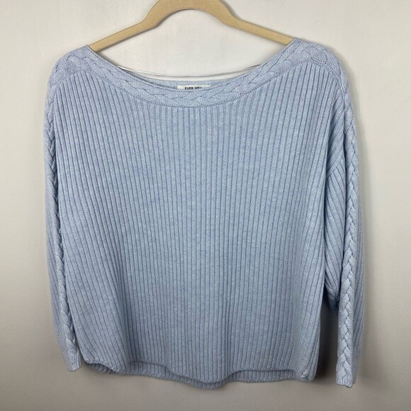 Ever New Australia Estelle Baby Blue Cable Knit Sweat… Gem