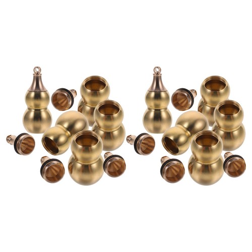 10 Pcs Creative Copper Gourd Pendant Vintage Lucky Keyring Wu Chinese