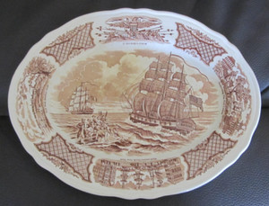 Fair Winds Copper English Transferware Oval Platter Alfred Meakin 9.75" x 12.5"