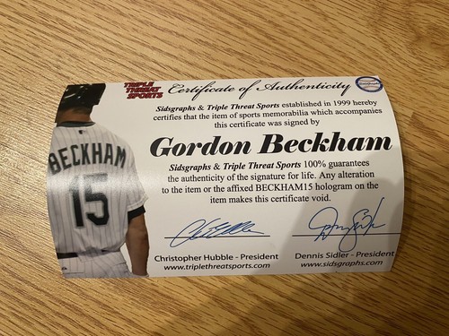 Gordon Beckham Signed Autographed Rawlings Bat - Picture 4 of 4