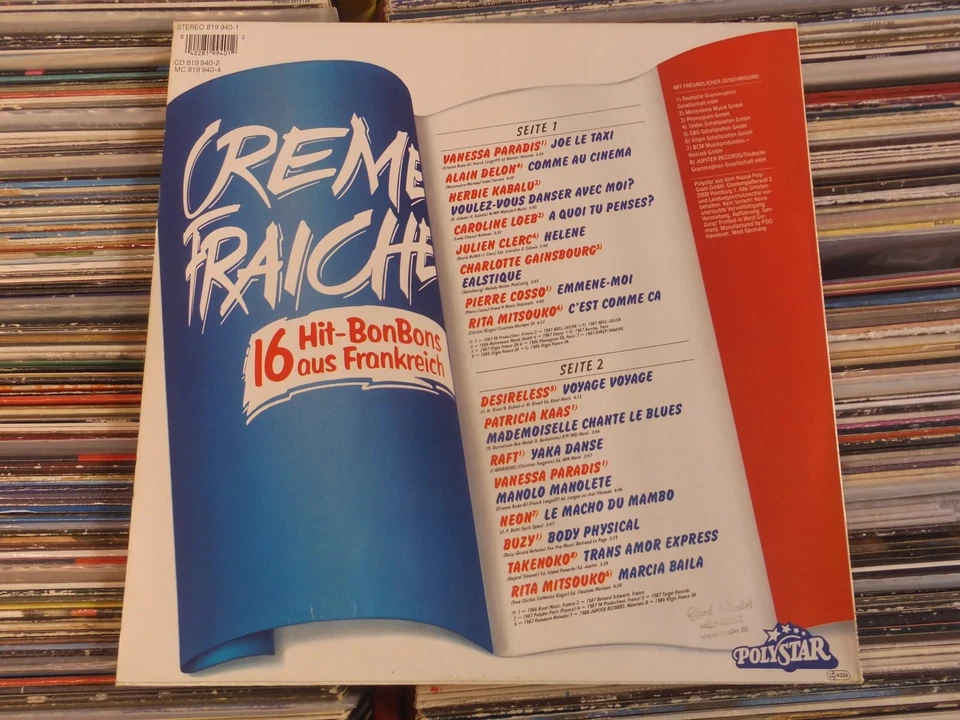 CREME FRAICHE LP: PARADIS/DELON/LOEB/CLERC/COSSO/DESIRELESS/KAAS/GAINSBOURG/BUZY - Bild 2 von 4