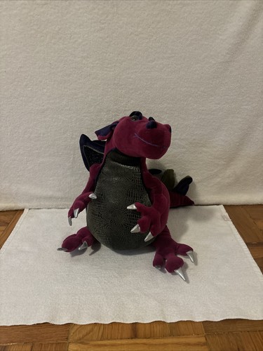 Manhattan Toy Plush Purple Royal Renaissance Dragon Plush 14" Vintage 2000