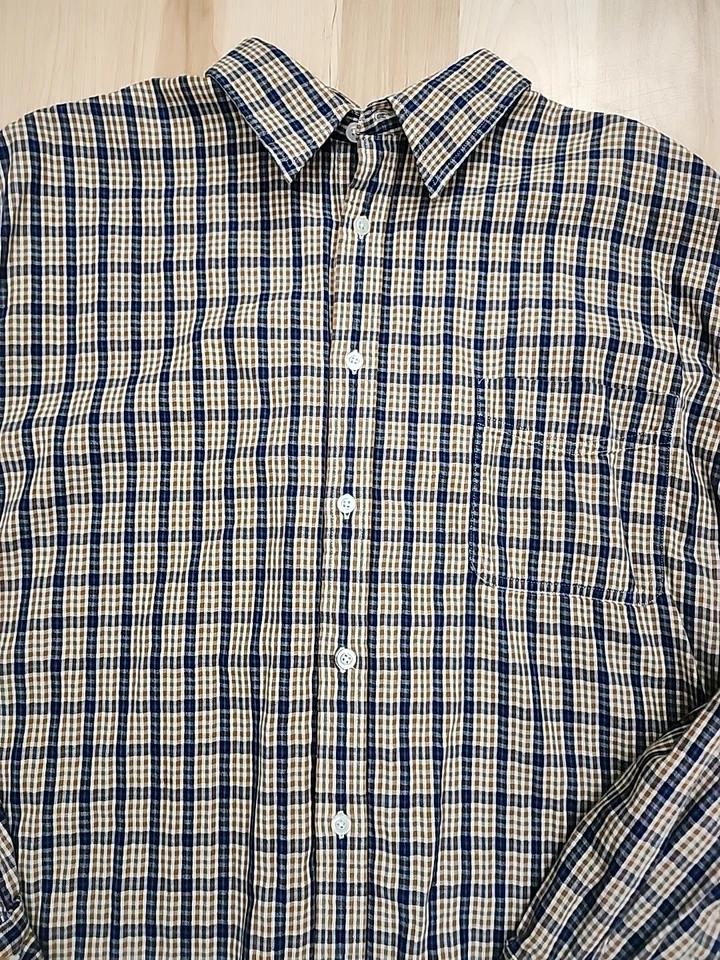 Vintage Structure Shirt Blue Plaid Mens XL Soft Cotton Flannel Long Sleeve Euc - Image 4 of 4