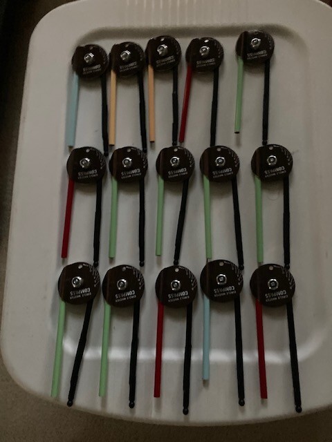 VINTAGE CIRCLE MASTER COMPASS. LOT OF 15 BRAND NEW.  ENOUGH FOR THE WHOLE CLASS