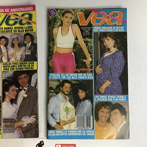 1988 TV GUIDE MAGAZINE / REVISTA VEA #992 & #997 PUERTO RICO LOT PR CARLOS VIVES - Picture 5 of 8