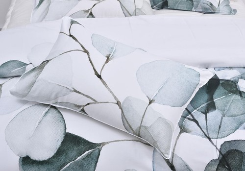Fawn Green Natural White Queen Super King Quilt Duvet Doona Cover Set Printed E - Picture 4 of 4