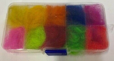 Genuine Soft Seals Pup Fur  Dubbing Bright Colours Box of 10 Gordon Griffiths
