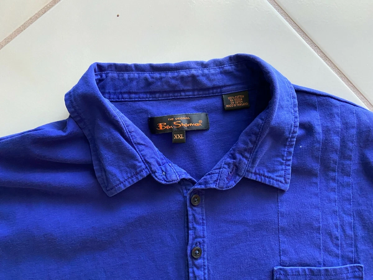Incredible soft Ben Sherman polo button down blue short sleeve shirt Rude Boy