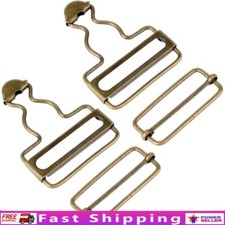 Metal Overall Buckles 2Pairs Adjustable Bib Clips Trousers Jeans Jacket New