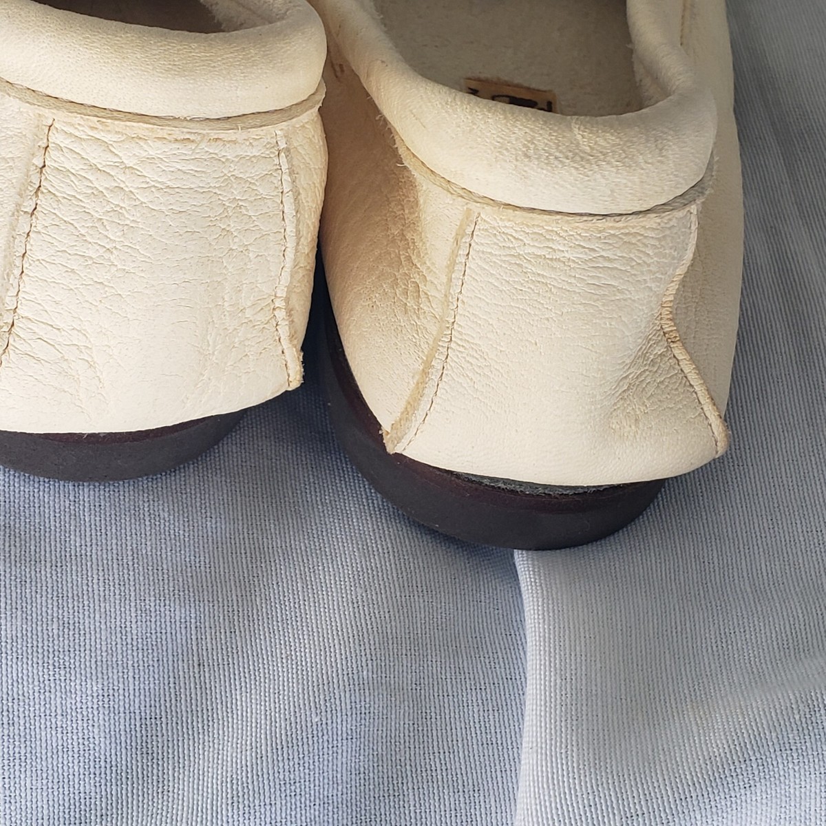 DIVARESE Caravan Italy ELK Cream Leather Suede Penny Loafers 