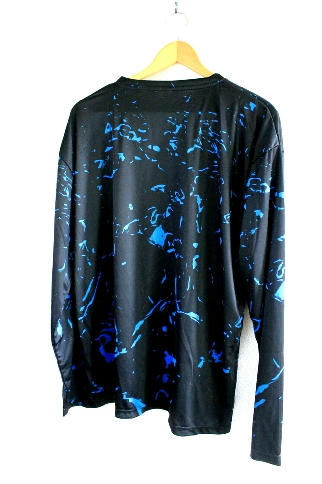 Camisa de pesca Malo’o Performance negra azul camuflada para hombre talla L manga larga nueva sin etiquetas Foto 3 de 4