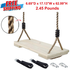 Wooden Swing Seat Hanging, Nostalgic Outdoor for Kids, Adults Height Adjustable