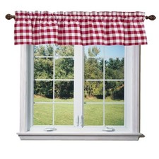 lovemyfabric Gingham Checkered Poly Cotton Plaid Design Kitchen Curtain Valance