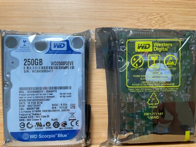WD SCORPIO BLUE NEW 250GB 5.4K 8MB IDE 2.5'' WD2500BEVE, WD2500BEVE-00A0HTO  