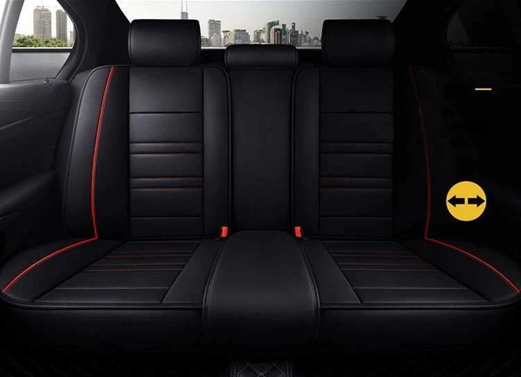 For Chevrolet Silverado 1500 GMC 2500HD 3500HD Pu Leather Seat Covers Front Rear - Image 3 of 4