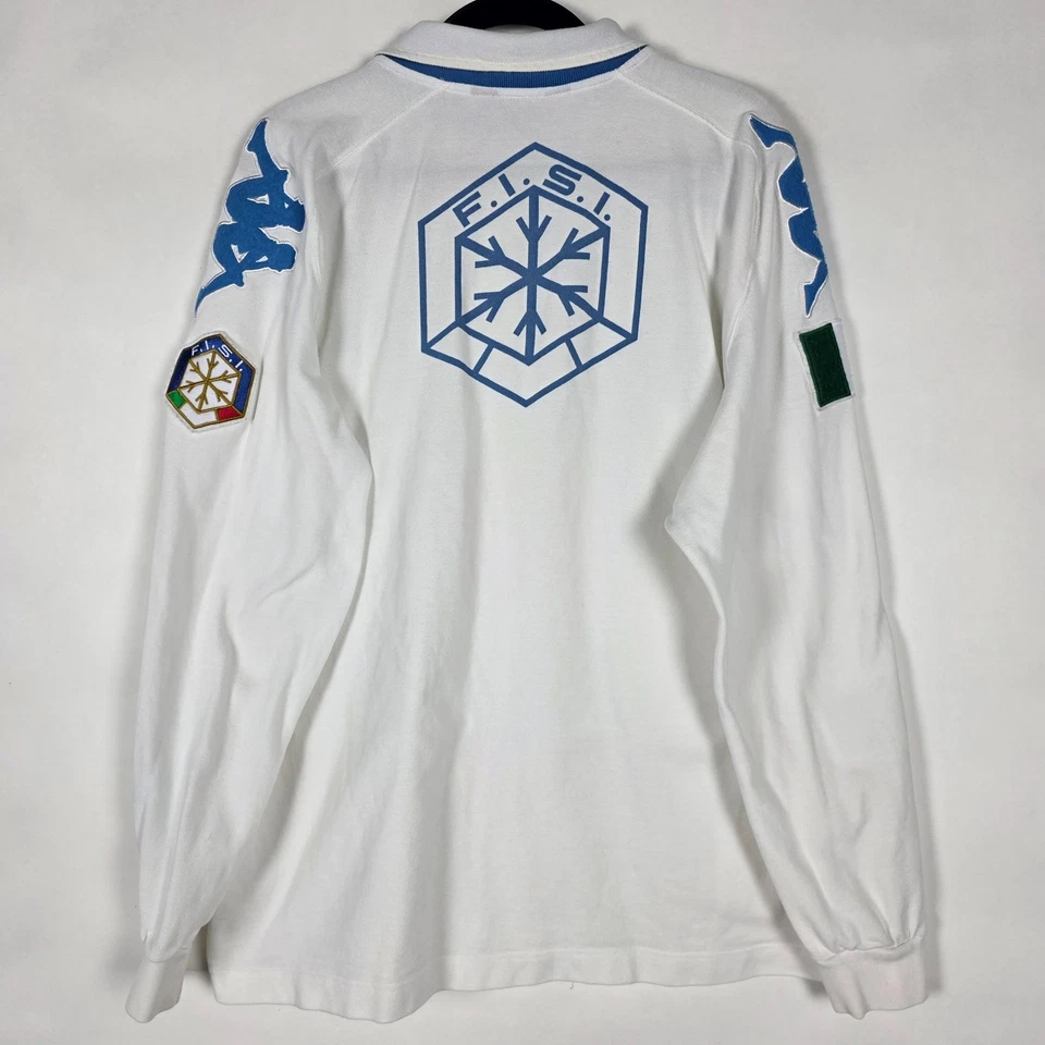 Polo blanco manga larga vintage Robe Di Kappa Italia Italia Italia para hombre 2XL Foto 2 de 4