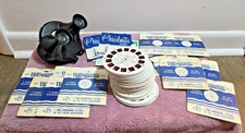 Sawyer View-Master Model A 1930's Antique Toy WORKS w ALMOST 100 REELS  SLEEVES