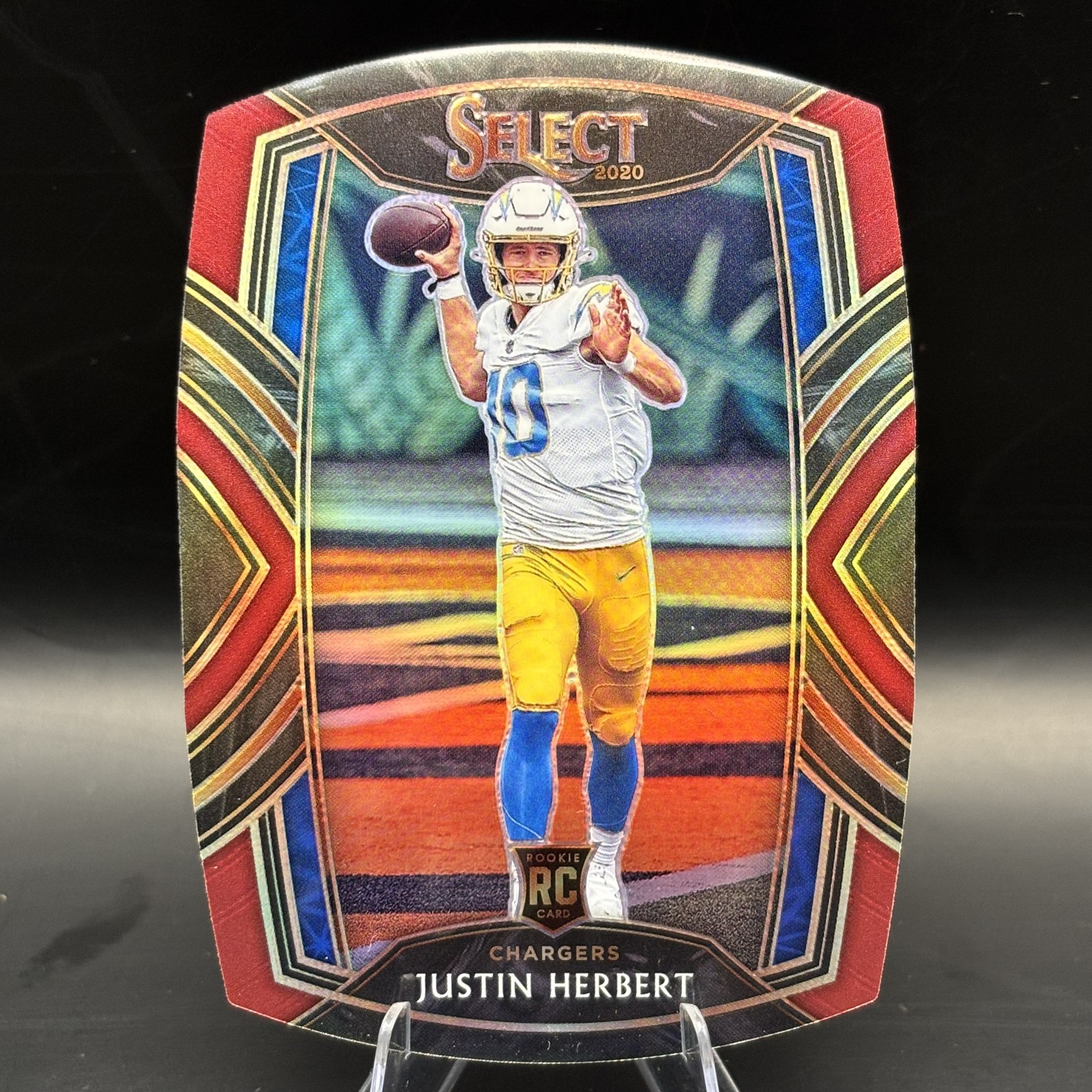 2020 Panini Select - Club Level Justin Herbert #244 Red Prizm Die-Cut (RC)