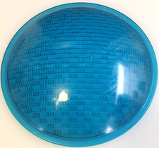 Vintage BLUE CYAN Traffic Stop Light KOPP GLASS / ECONOLITE Signal Lens (8-3/8")