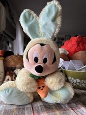 Disney Store Mickey Mouse Spring Easter Bunny Plush 18" 2019 Butter Yellow