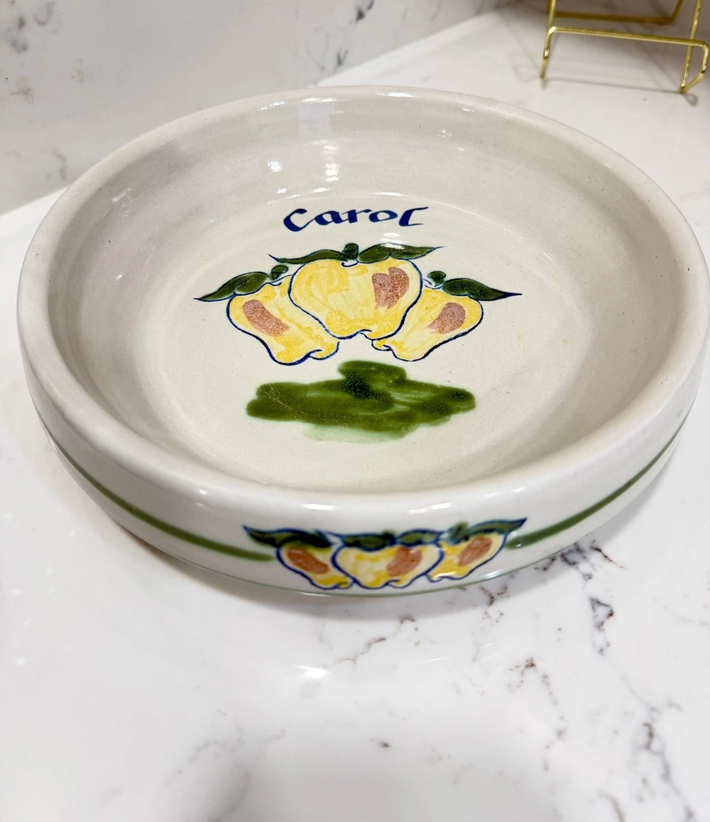 Pie Dish By Louisville Stoneware Lemon & Carol Design Bakeware