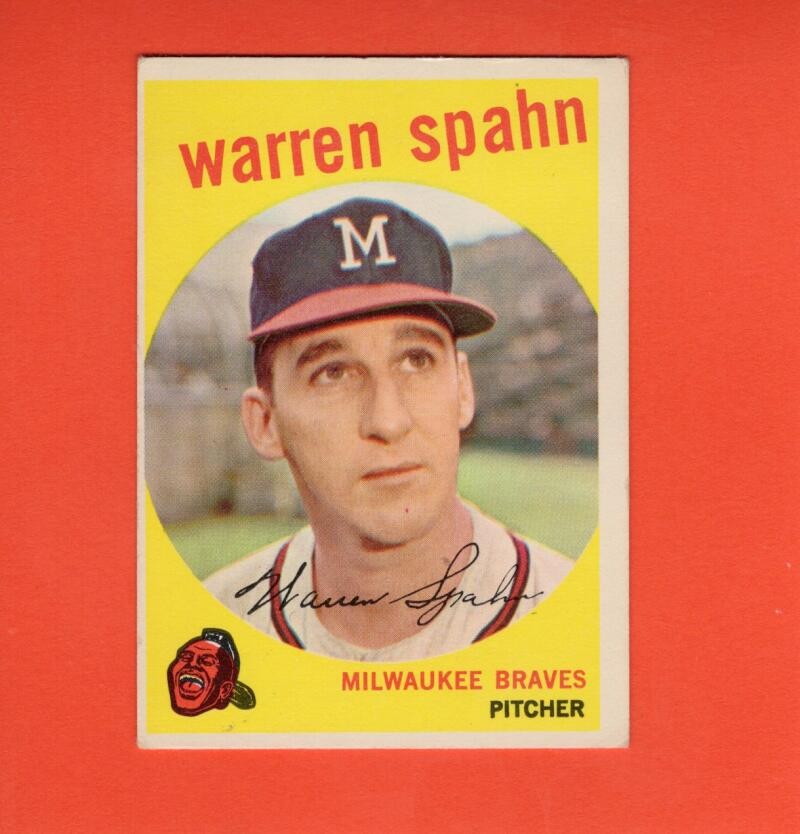 1959 Topps #40b Warren Spahn ERR Born:1931; 3 part obscured VG Mil.Braves #34680