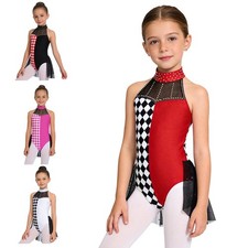 Girls Dancewear Ballerina Bodysuit Jazz Jumpsuit Shows Leotard Skirt Ballet