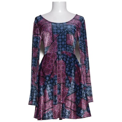 Minkpink, Kleid, Größe: M, Blau/Pink/Schwarz/Mehrfarbig, Polyester/Viskose #S5q