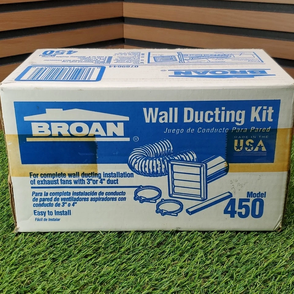 Broan Wall Ducting Kit Model 450 (For Exuast Fans With 3" Or 4" Duct) NIB - Изображение 2 из 4