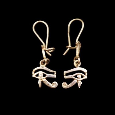 Amazing DANGLE Silver Earrings Ancient Egyptian Eye of Horus ''Protection Symbol''