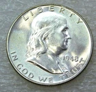 1948 P Franklin Half Dollar BU FBL Frosty White Luster in saflip #D305