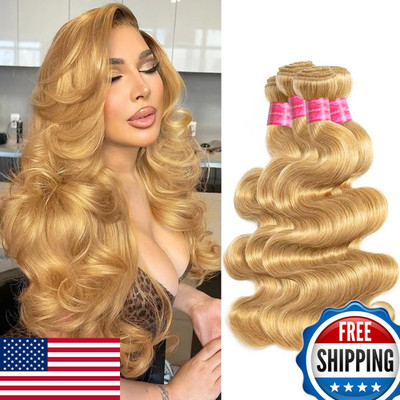 Aopusi Honey Blonde Human Hair Bundles 27 Colored Body Wave Brazilian Remy