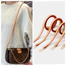 Vachetta Handle Crossbody Leather Strap For Pochette Accessoires LV Series Bag