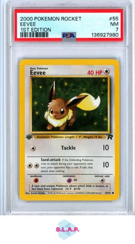 EEVEE 1ST EDITION POKEMON ROCKET 2000 55 PSA 7