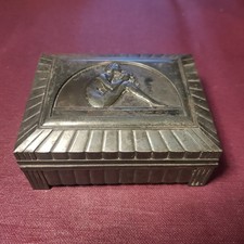 Boîte à Bijoux ART DÉCO ORFEAR Paris Femme Nue au Bouquet Étain 