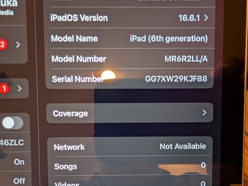 Apple iPad 6 6th Gen 32GB,Wi-Fi + Cell (Verizon)Unlocked 9.7" Gray Used